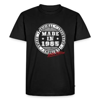 Retro Patch Vintage 1965 Birthday Gift - Men's Premium Organic T-Shirt - black - Front - Nico (187cm)