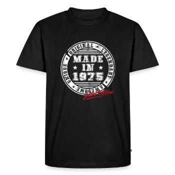 Retro Patch Vintage 1975 Birthday Gift - Men's Premium Organic T-Shirt - black - Front - Nico (187cm)
