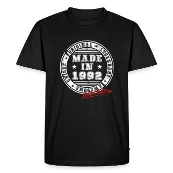 Retro Patch Vintage 1992 Birthday Gift - Men's Premium Organic T-Shirt - black - Front - Nico (187cm)