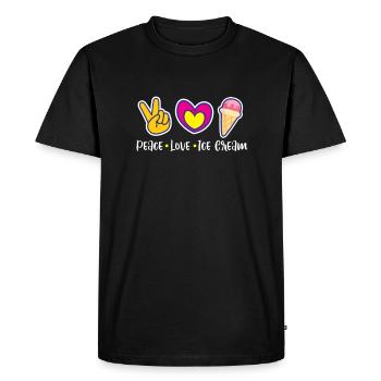 Crème glacée Crème glacée Crème glacée Cadeau d’été - T-shirt Premium bio Homme - noir - Devant - Nico (187cm)