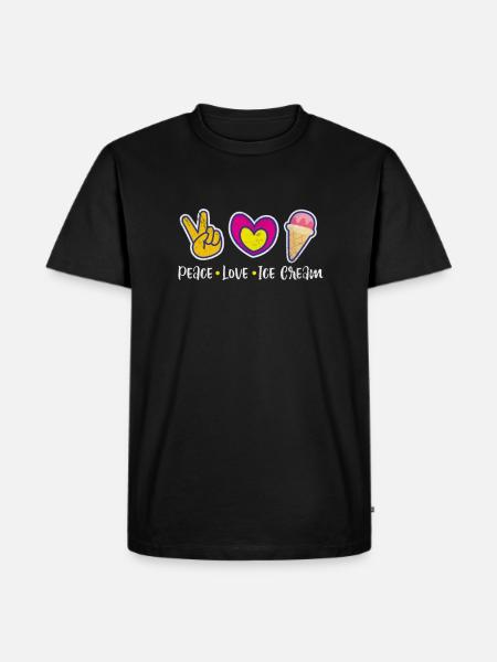 Eiscreme - Männer Premium Bio T-Shirt - Schwarz