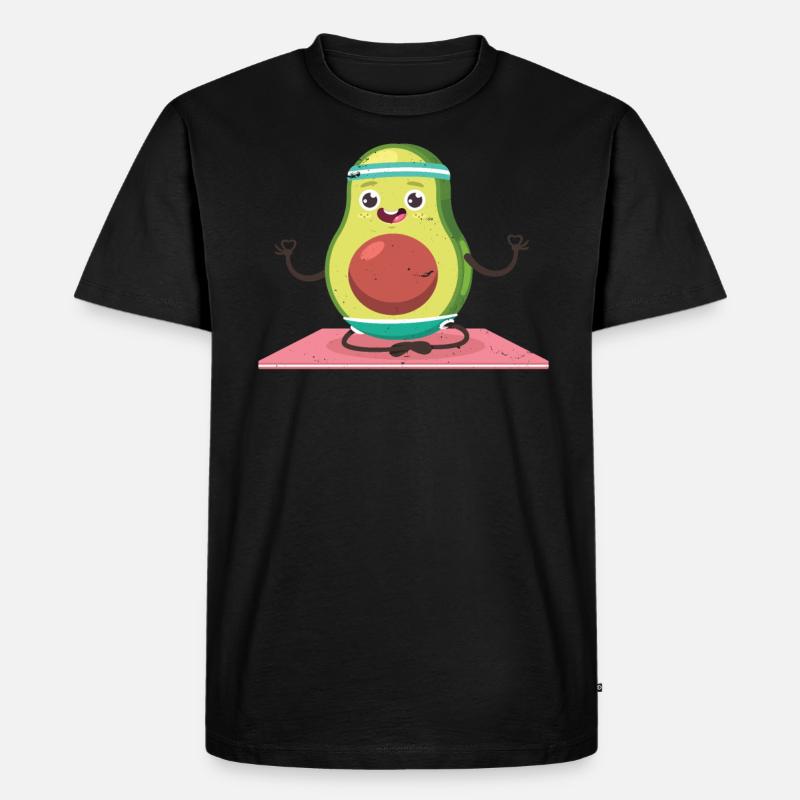 Avocado - Männer Premium Bio T-Shirt - Schwarz