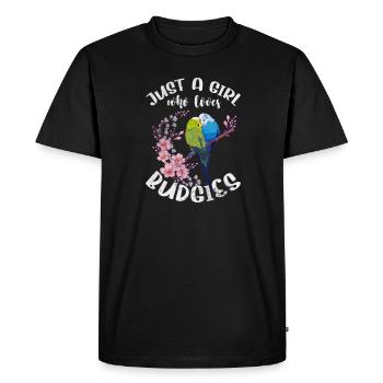 Perruche ondulée - T-shirt Premium bio Homme - noir - Devant - Nico (187cm)