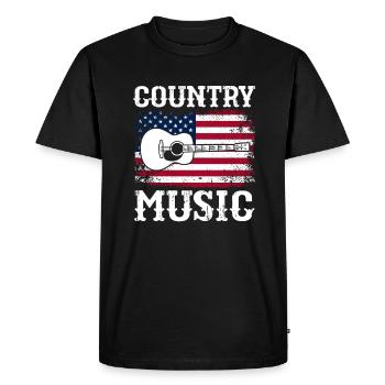 Cadeau de musique country country music - T-shirt Premium bio Homme - noir - Devant - Nico (187cm)
