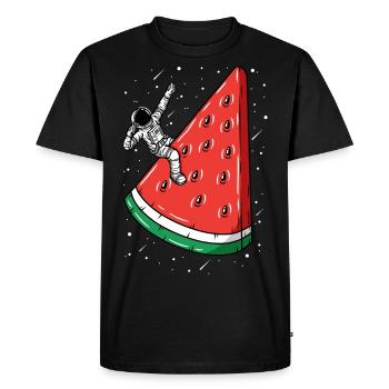 Astronaute pastèque espace - Humoristique - T-shirt Premium bio Homme - noir - Devant - Nico (187cm)