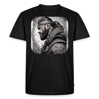 Proud Viking Warrior Germanic - Men's Premium Organic T-Shirt - black - Front - Nico (187cm)