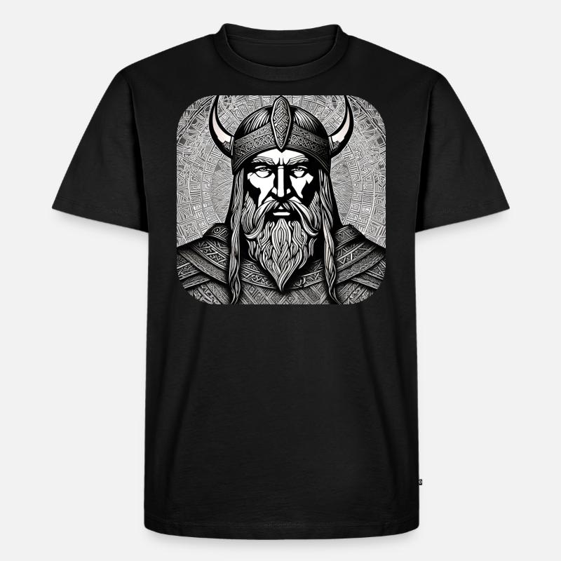 Stolzer Wikinger Krieger Germane - Männer Premium Bio T-Shirt - Schwarz