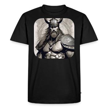 Proud Viking Warrior Germanic - Men's Premium Organic T-Shirt - black - Front - Nico (187cm)