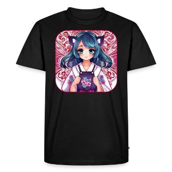 Jolie fille d’anime - T-shirt Premium bio Homme - noir - Devant - Nico (187cm)