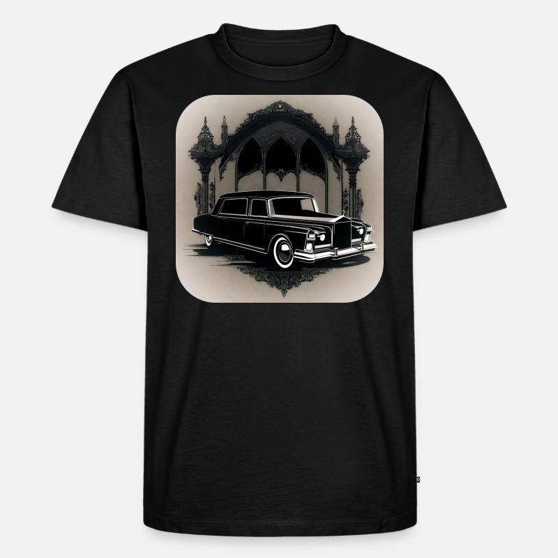 Cooler Oldtimer Leichenwagen - Männer Premium Bio T-Shirt - Schwarz