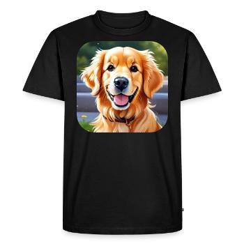 Niedlicher golden Retriever - Männer Premium Bio T-Shirt - Schwarz - Vorne - Nico (187cm)