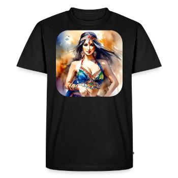 Danseuse orientale mystique - T-shirt Premium bio Homme - noir - Devant - Nico (187cm)