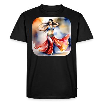 Danseuse orientale mystique - T-shirt Premium bio Homme - noir - Devant - Nico (187cm)