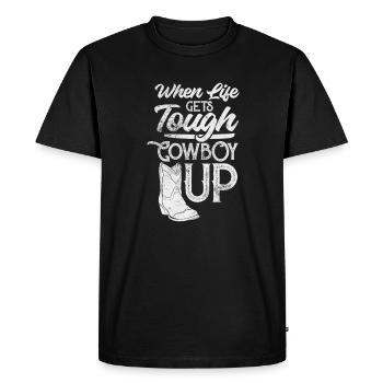 Cow-boy - T-shirt Premium bio Homme - noir - Devant - Nico (187cm)