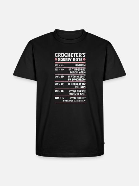Häkeln Stricken - Männer Premium Bio T-Shirt - Schwarz