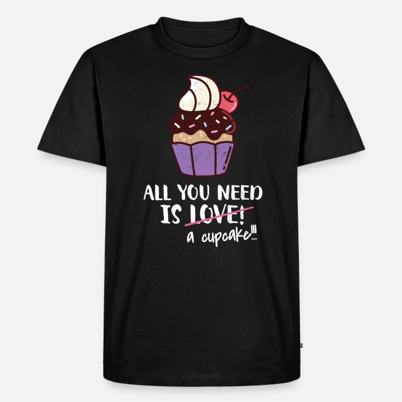 Cupcake - Männer Premium Bio T-Shirt - Schwarz