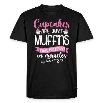 Cupcake Muffin pâtisserie cadeau - T-shirt Premium bio Homme - noir - Devant - Nico (187cm)