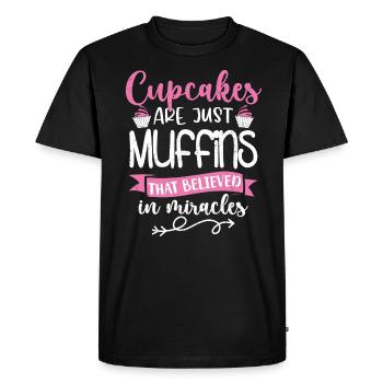 Cupcake - Men's Premium Organic T-Shirt - black - Front - Nico (187cm)