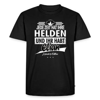 Every era has its heroes You have Elian - Men's Premium Organic T-Shirt - black - Front - Nico (187cm)