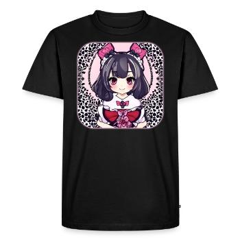 Jolie fille d’anime - T-shirt Premium bio Homme - noir - Devant - Nico (187cm)