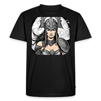 Proud Viking Germanin Shieldmaiden - Men's Premium Organic T-Shirt - black - Front - Nico (187cm)