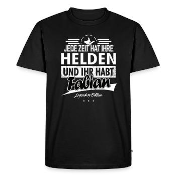Every era has its heroes You have Fabian - Men's Premium Organic T-Shirt - black - Front - Nico (187cm)