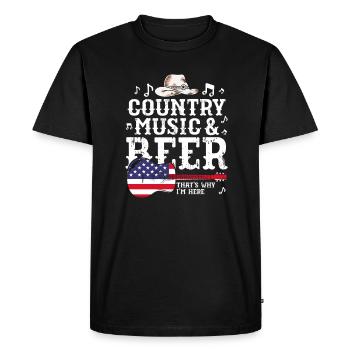 Cadeau de musique country country music - T-shirt Premium bio Homme - noir - Devant - Nico (187cm)