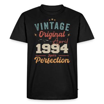 Vintage né avril 1994 cadeau d’anniversaire - T-shirt Premium bio Homme - noir - Devant - Nico (187cm)