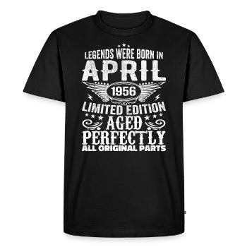 Cadeau d’anniversaire Vintage avril 1956 - T-shirt Premium bio Homme - noir - Devant - Nico (187cm)