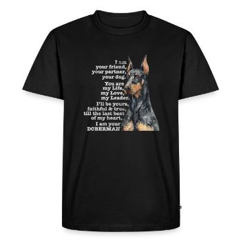 Doberman - Men's Premium Organic T-Shirt - black - Front - Nico (187cm)