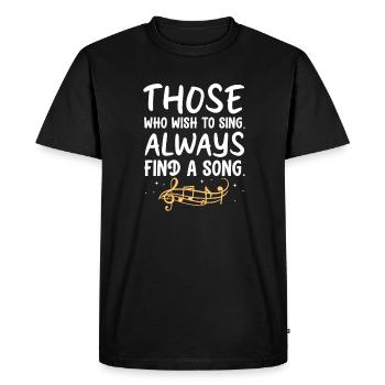 Chanteur chanteur chanteur musicien cadeau - T-shirt Premium bio Homme - noir - Devant - Nico (187cm)