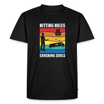 Cornhole Beanbag Blind Hole Gift - Men's Premium Organic T-Shirt - black - Front - Nico (187cm)