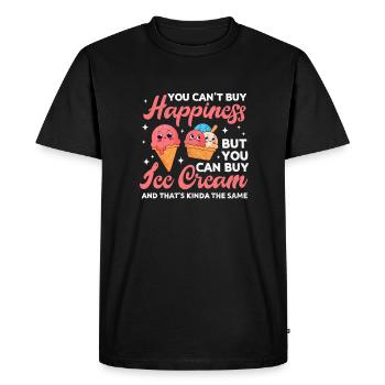Ice cream - Men's Premium Organic T-Shirt - black - Front - Nico (187cm)