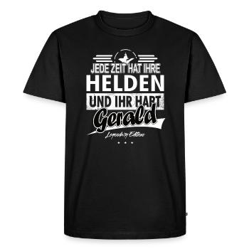 Every era has its heroes You have Gerald - Men's Premium Organic T-Shirt - black - Front - Nico (187cm)