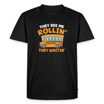 Chauffeur de bus Chauffeur de bus Bus Schuhlbus Cadeau - T-shirt Premium bio Homme - noir - Devant - Nico (187cm)