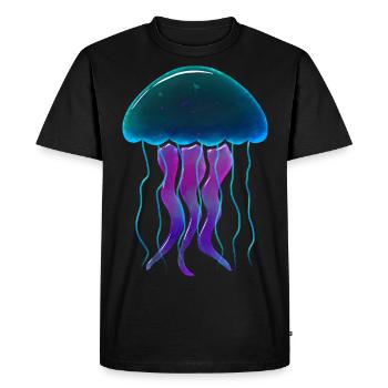 Méduse lumineuse - T-shirt Premium bio Homme - noir - Devant - Nico (187cm)