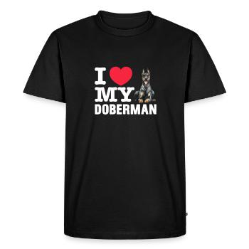 Doberman Dog Dog Pet Gift - Men's Premium Organic T-Shirt - black - Front - Nico (187cm)