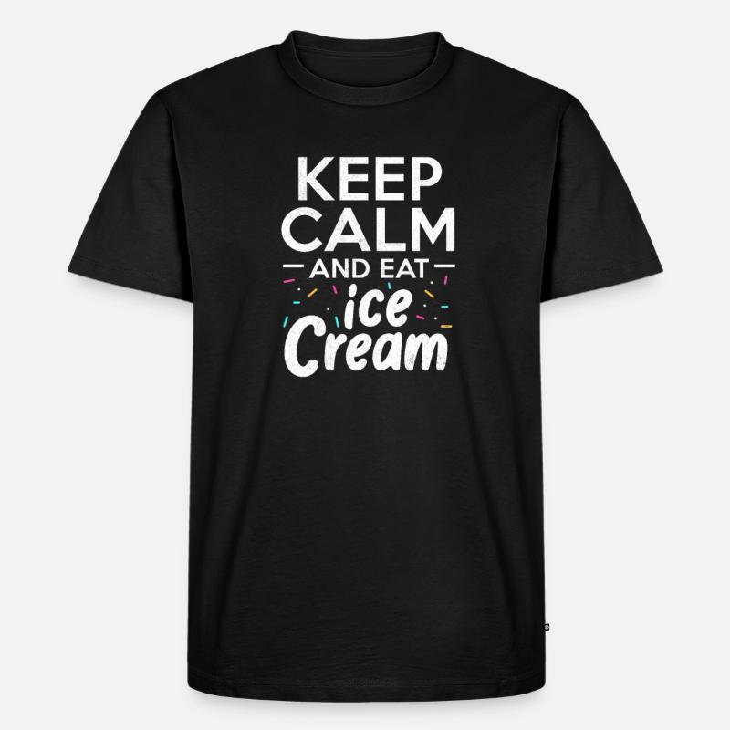 Eiscreme - Männer Premium Bio T-Shirt - Schwarz
