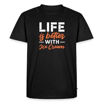 Crème glacée Crème glacée Crème glacée Cadeau d’été - T-shirt Premium bio Homme - noir - Devant - Nico (187cm)