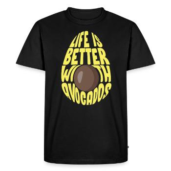 Avocat Guacamole Vegan Cadeau - T-shirt Premium bio Homme - noir - Devant - Nico (187cm)