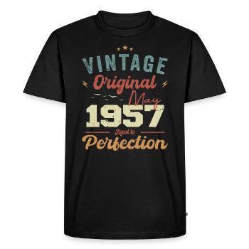 Mai 1957 anniversaire Mai 1957 Cadeau Mai 1957 - T-shirt Premium bio Homme - noir - Devant - Nico (187cm)