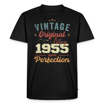 Mai 1955 Anniversaire Mai 1955 Cadeau Mai 1955 - T-shirt Premium bio Homme - noir - Devant - Nico (187cm)