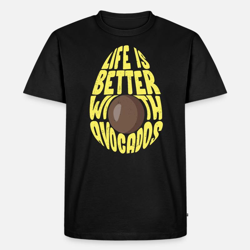 Avocado - Männer Premium Bio T-Shirt - Schwarz