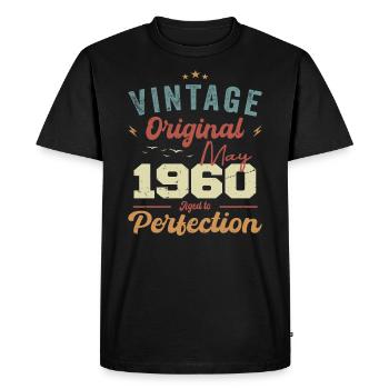 May 1960 Birthday May 1960 Gift May 1960 - Men's Premium Organic T-Shirt - black - Front - Nico (187cm)