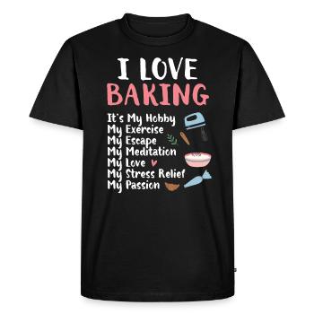 Baker Bakeries Baked Goods Baking Gift - Men's Premium Organic T-Shirt - black - Front - Nico (187cm)