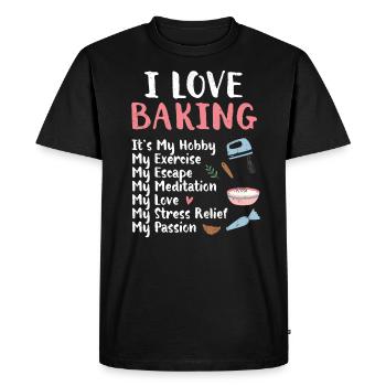 Baker - Men's Premium Organic T-Shirt - black - Front - Nico (187cm)