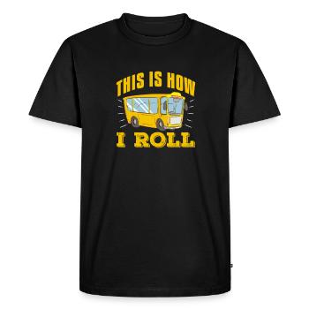 Chauffeur de bus Chauffeur de bus Bus Schuhlbus cadeau - T-shirt Premium bio Homme - noir - Devant - Nico (187cm)