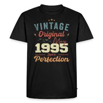 Mai 1995 Anniversaire Mai 1995 Cadeau Mai 1995 - T-shirt Premium bio Homme - noir - Devant - Nico (187cm)