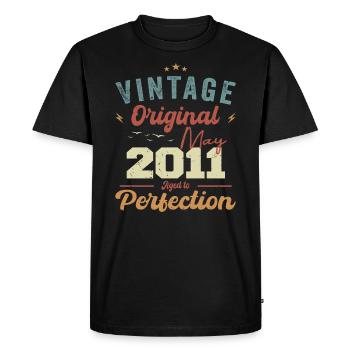 Mai 2011 Anniversaire Mai 2011 Cadeau Mai 2011 - T-shirt Premium bio Homme - noir - Devant - Nico (187cm)