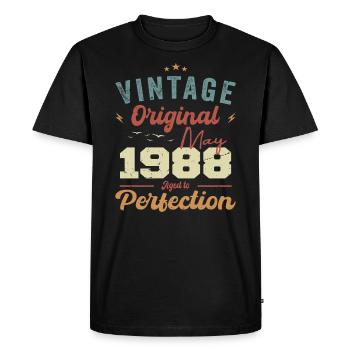 May 1988 Birthday May 1988 Gift May 1988 - Men's Premium Organic T-Shirt - black - Front - Nico (187cm)